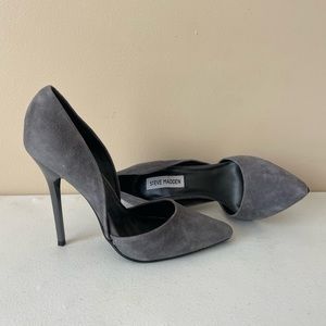 Steve Madden gray suede heels
